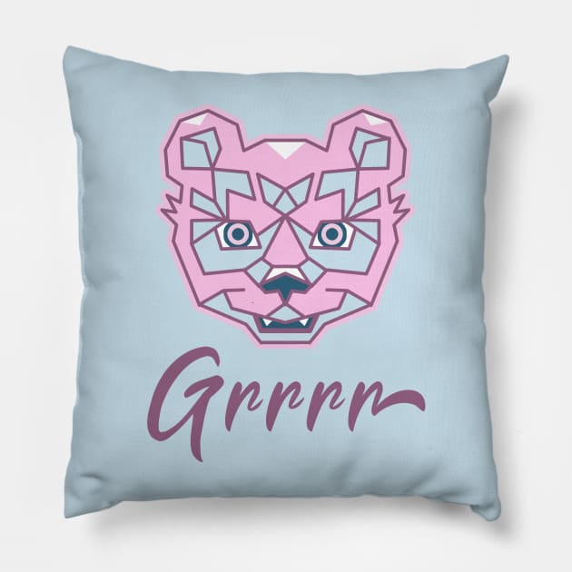 Pink Grrrr Pillow by KIDEnia