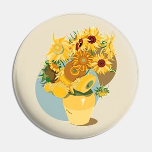 Van Gogh's modern 12 Sunflowers Pin