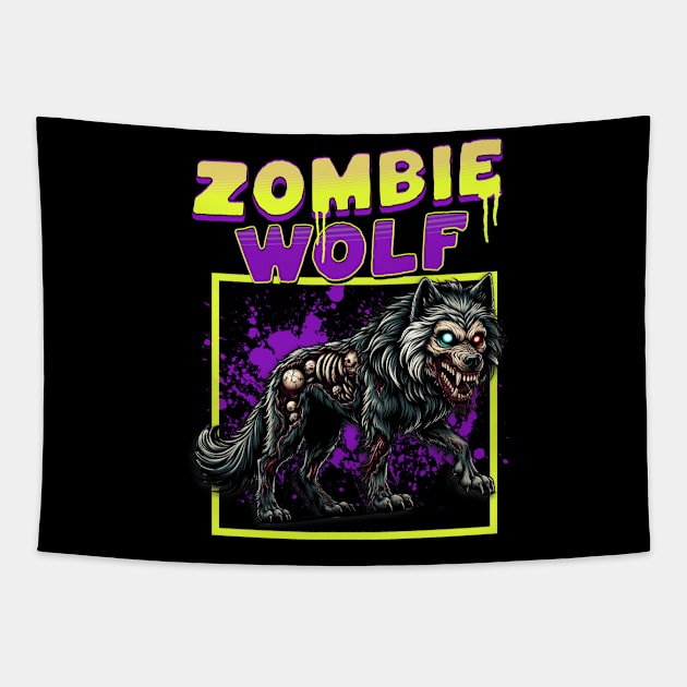 Zombie Wolf funny Tapestry by woormle