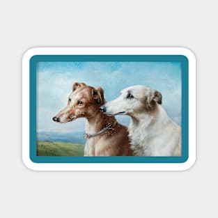 Two Greyhounds by Carl Reichert Magnet