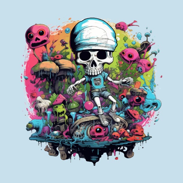 Luminous Bones: Psychedelic Skeleton by miskel