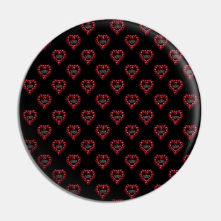 Love Heart in Red Color Pattern Pin