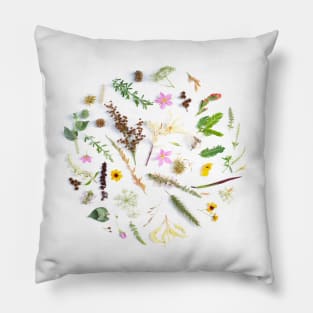 colorful flowers and plants pink & rose yellow blue purple Pillow