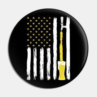 Craft Beer American Flag USA T-Shirt, 4th July Brewery T-Shirt Pin