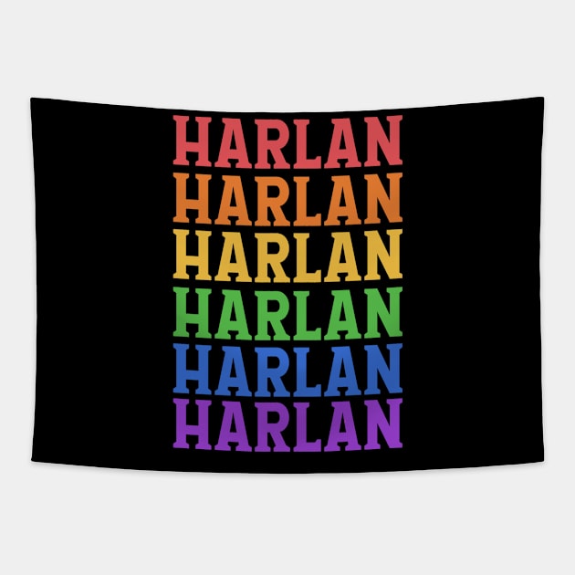 HARLAN COLORFUL CITY Tapestry by OlkiaArt