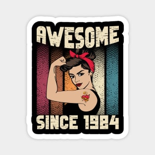 Awesome since 1984,38th Birthday Gift women 38 years old Birthday Magnet