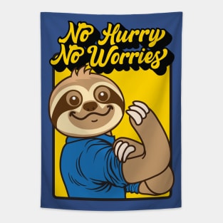 No Hurry No Worries Sloth Tapestry