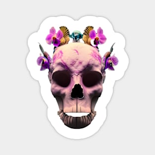 Skull with flowers Magnet