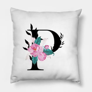 Floral Monogram P Pillow