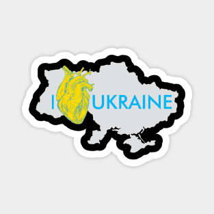 I love Ukraine, an anatomical heart in the colors of the flag. Magnet