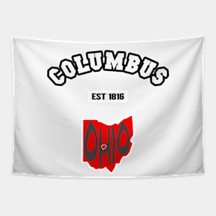 🌰 Columbus Ohio Strong, Buckeye State Map, Est 1816, City Pride Tapestry