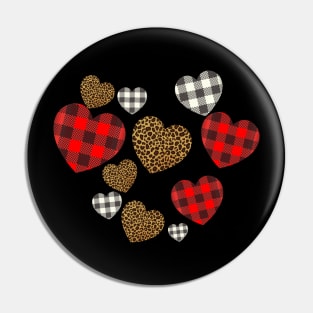 Hearts Leopard Buffalo Plaid Valentine co Pin