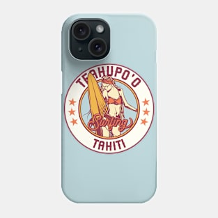 Vintage Surfing Badge for Teahupo'o Tahiti Phone Case