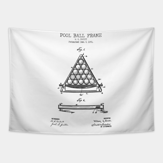 BILLIARD POOL FRAME patent Tapestry by Dennson Creative