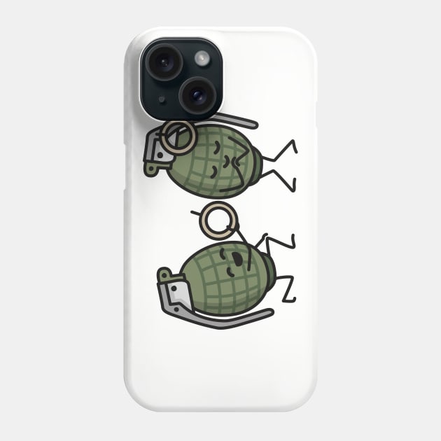 Hand grenade marriage proposal funny couples army Phone Case by LaundryFactory