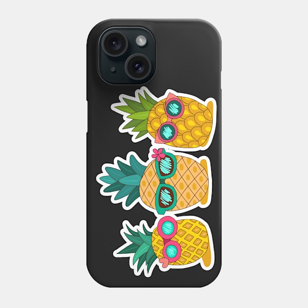 Tropical Summer Pineapples with Sunglasses Phone Case by bluerockproducts