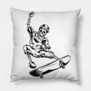 Skateboarding skeleton Pillow