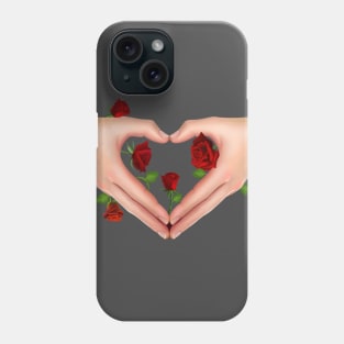 Hands Heart Roses Phone Case