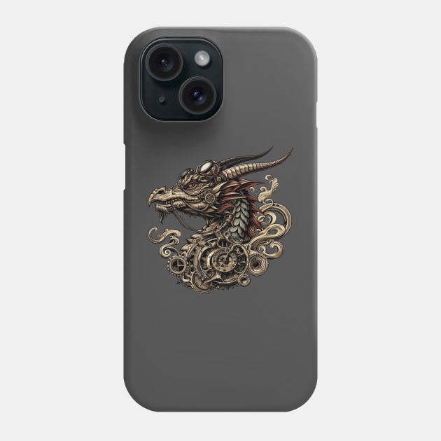 Fierce Steampunk Fantasy Dragon Phone Case by Organicgal Graphics