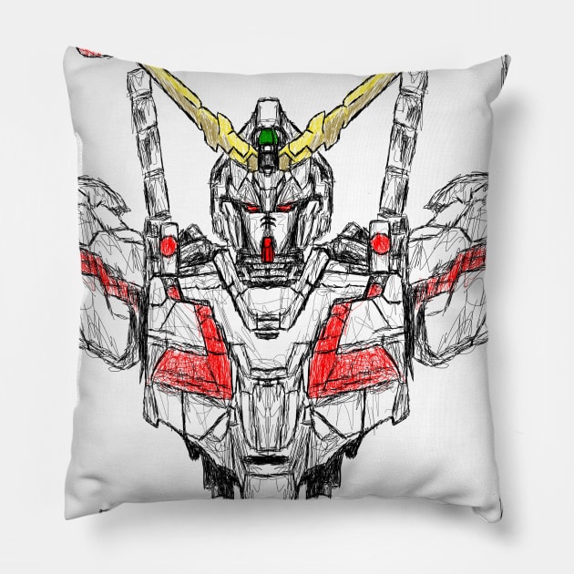 Gundam unicorn Pillow by Amartwork