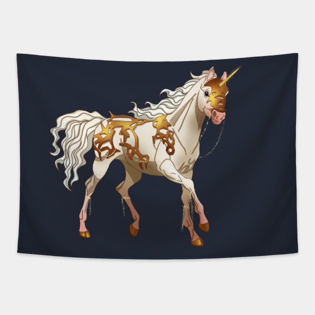 White unicorn Tapestry by MeOfF