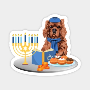 Hanukkah Ruby Cavalier King Charles Spaniel Magnet