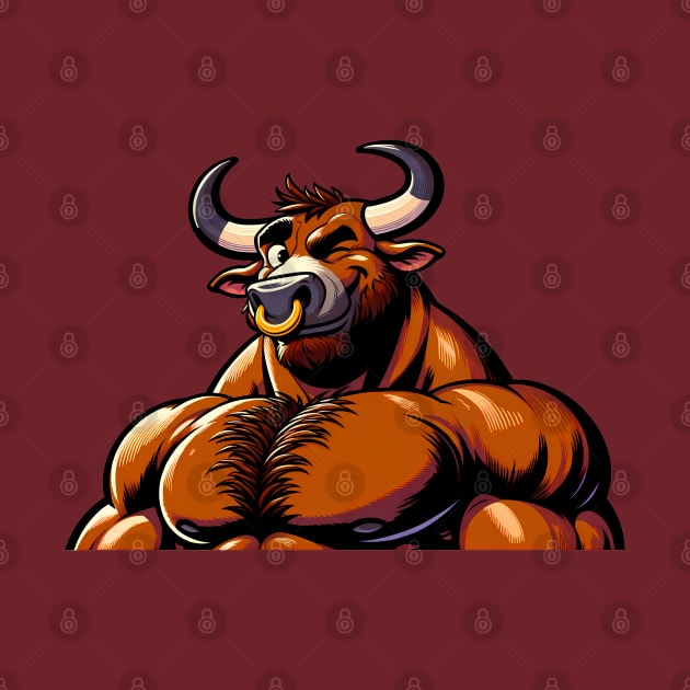 Muscular Winking Bull Anthro Furry Minotaur Design Furry T Shirt Teepublic