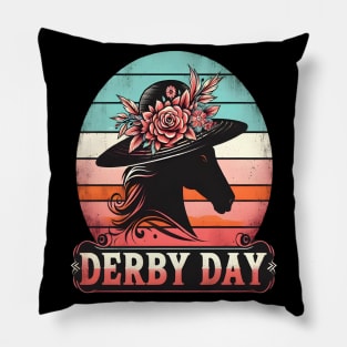 Cute Horse 150th Derby Day 2024 Horse racing Fascinator Pillow