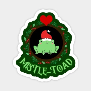Cute Merry Christmas Santa mistle-toad mistletoe Magnet