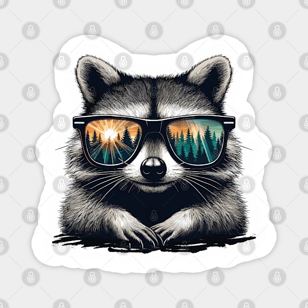 Funny Raccoon Magnet by JessArty