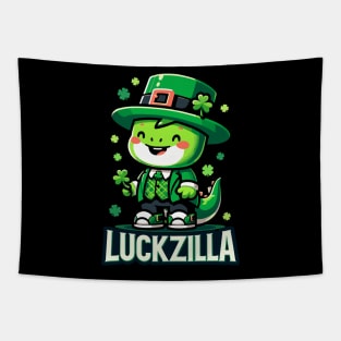 Cheerful Leprechaun Pup - Luckzilla St. Paddy's Celebration Tapestry