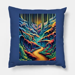 Path Through Swirling Forest Pillow