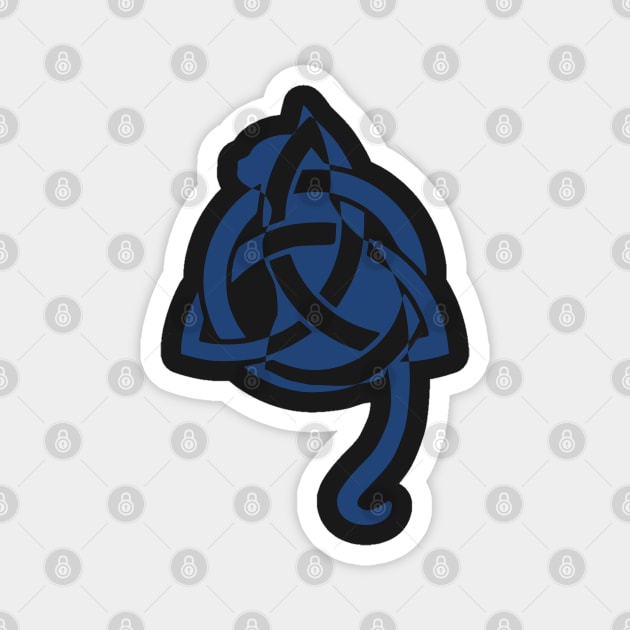 Blue Celtic Triquetra Cat Magnet by DepicSpirit