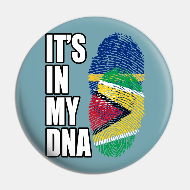 Guyanese And Nauruan Mix DNA Flag Heritage Pin by Just Rep It!!