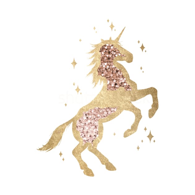 Sparkling rose gold unicorn II by RoseAesthetic