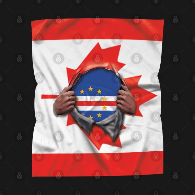 Cape Verde Flag Canadian Flag Ripped - Gift for Cape Verdean From Cape Verde by Country Flags