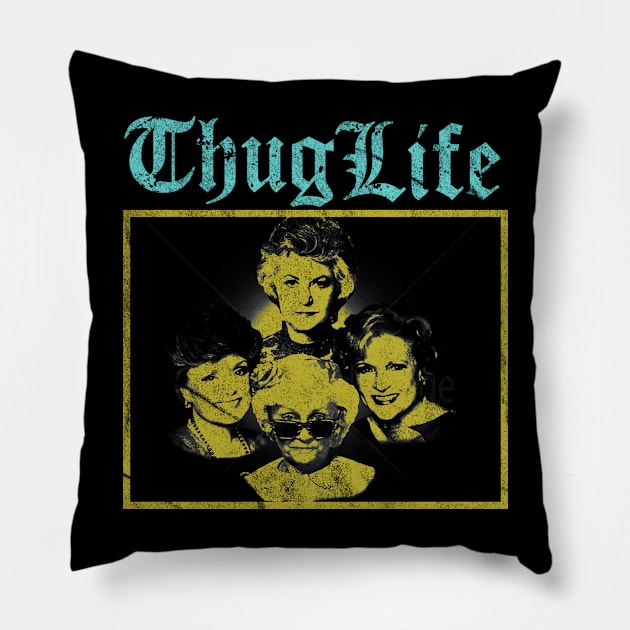 Chug Life Golden Girls - Golden Vintage Pillow by kilshamy