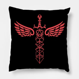Winged Polyhedral Dice Sword Tabletop RPG Gaming Pillow