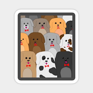 Group of  Dogs in Bow Ties Magnet