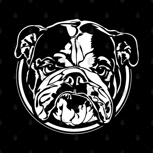 British Bulldog dog English Bulldog portrait by wilsigns