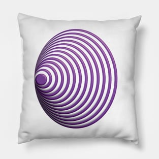 Geometric purple concentric circles 3D doodle art Pillow