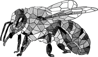 Honey Bee Geometric Sketch Art Magnet