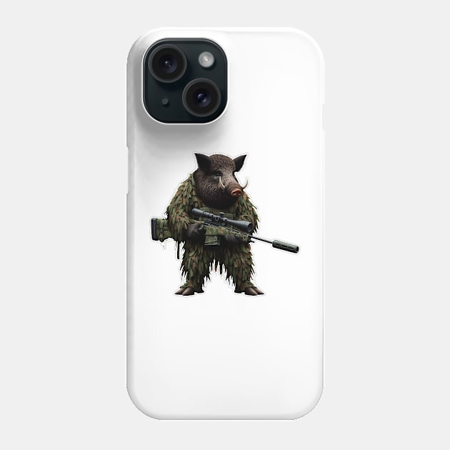 Sniper Wild Boar Phone Case by Rawlifegraphic