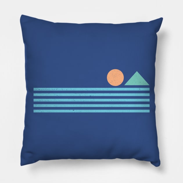 Retro sunrise Pillow by Vanphirst