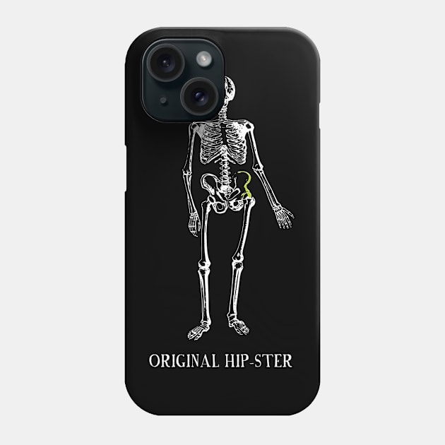 Original Hipster Funny Halloween Skeleton Phone Case by HungryDinoDesign