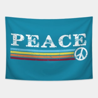 Peace Retro Rainbow 70s Stripes Tapestry