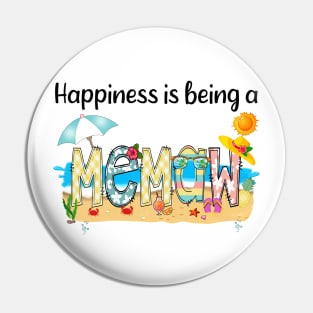 Happiness Is Being A Memaw Summer Beach Happy Mother's Day Pin