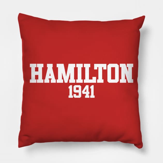 Hamilton 1941 Pillow by GloopTrekker