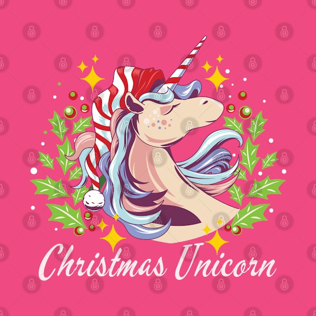 Cute Christmas Unicorn by Jane Winter