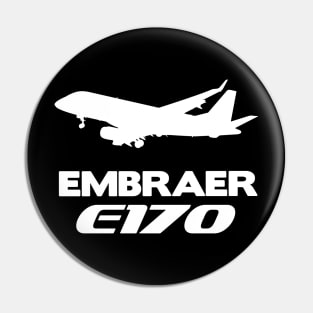 Embraer E170 Silhouette Print (White) Pin